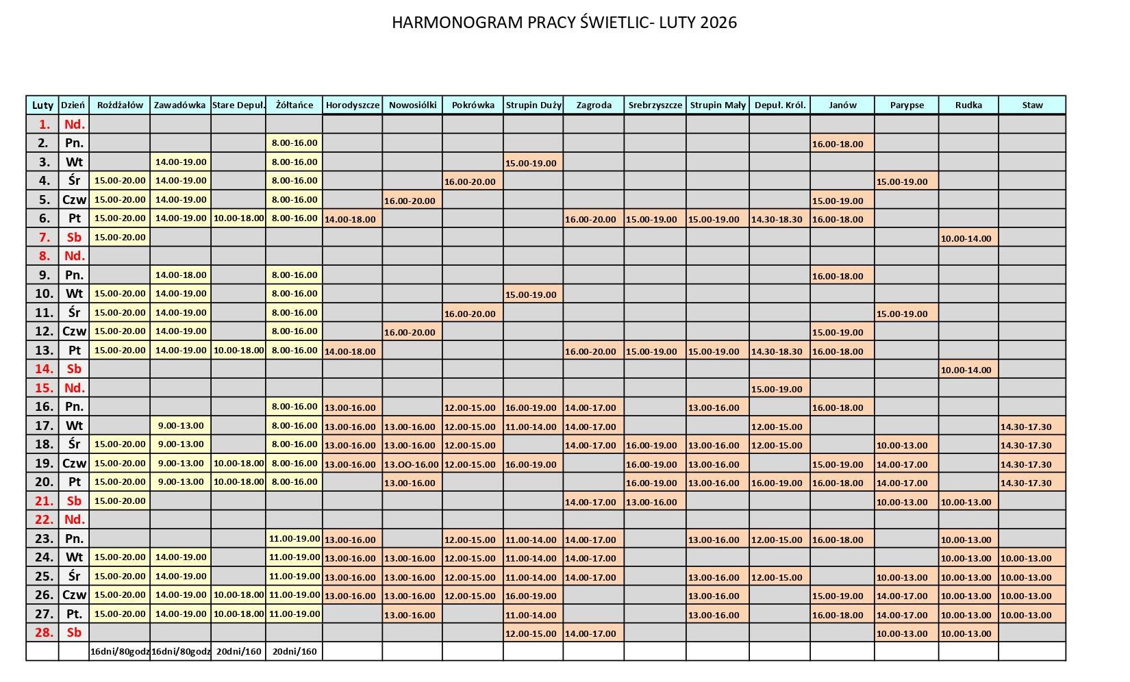 Ferie zimowe – luty 2026 – CBiK Okszów